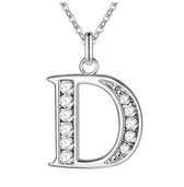 SALE - Damesketting – Vrouwenketting – Zilver – Letter D - Valentijn - Cadeau voor haar