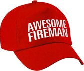 Awesome fireman pet / cap rood voor heren - baseball cap - cadeau petten / caps
