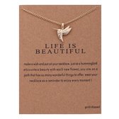 Kasey Life Is Beautiful Ketting - Kolibrie hanger aan ketting  Hummingbird