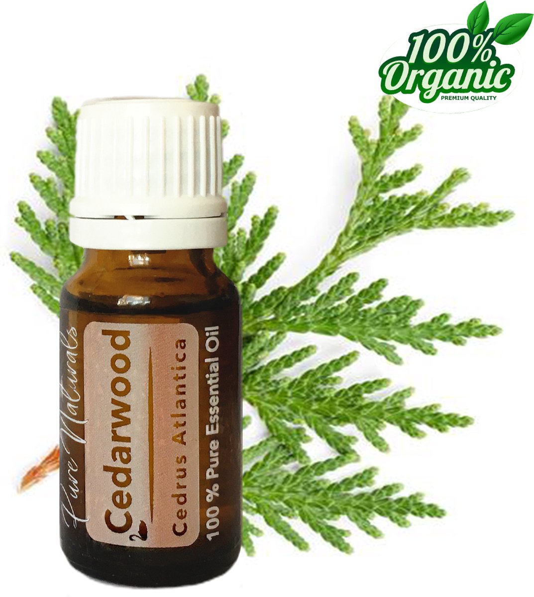 Goedkoopste Cederhout etherische Olie 10 ml | Cedarwood Oil | 100 PUUR | Bio | Essentiële olie Aromatherapie | Olie diffuser | Geschikt voor inname | Pure Naturals