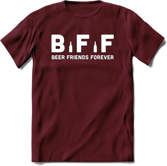 Bier BFF T-Shirt | Unisex Kleding | Dames - Heren Feest shirt | Drank | Grappig Verjaardag Cadeau tekst | - Burgundy - S