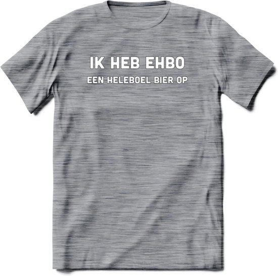 Ik heb ehbo Bier T-Shirt | Unisex Kleding | Dames - Heren Feest shirt | Drank | Grappig Verjaardag Cadeau tekst | - Donker Grijs - Gemaleerd - XL