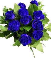 Boeket 10 blauwe rozen