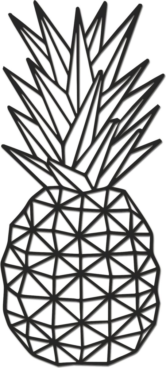 Hout-Kado - Ananas - Medium - Zwart - Geometrische dieren en vormen - Hout - Lasergesneden
