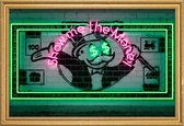 JUNIQE - Poster met houten lijst Neon Show Me the Money -30x45 /Groen