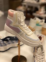 Ward Platform Dames Booty - Sportief en casual - Outdoor - Maat 37 - Geel met Paars
