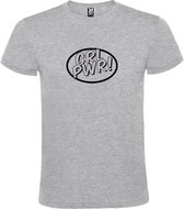 Grijs t-shirt met 'Girl Power / GRL PWR' print Zwart  size 3XL