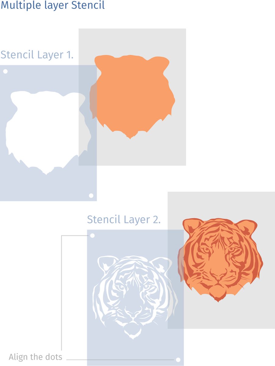 JR-PP037-M 16 Sheets Forest Stencils for Painting Animal