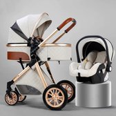 Sun Angel – 3 in 1 luxe en multifunctionele Kinderwagen – Buggywagen – Wandelwagen – 3 in 1 kinderwagen incl. autostoel & 6 handige accessoires – Inklapbaar – Hoge kwaliteit – Crea