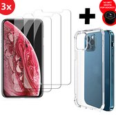 iPhone 13 hoesje shock proof - Screenprotector Tempered Glass 3 stuks - iPhone 13 - hoesje -  Screenprotector Tempered Glass -