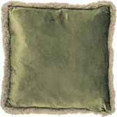 Kussen velours army green - 45x45cm - Kolony - stof