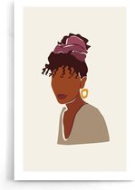 Walljar - Curly Girl - Muurdecoratie - Poster