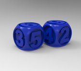 Dobbelsteen Numeriek - 20x20x20mm (set van 2) - Donkerblauw