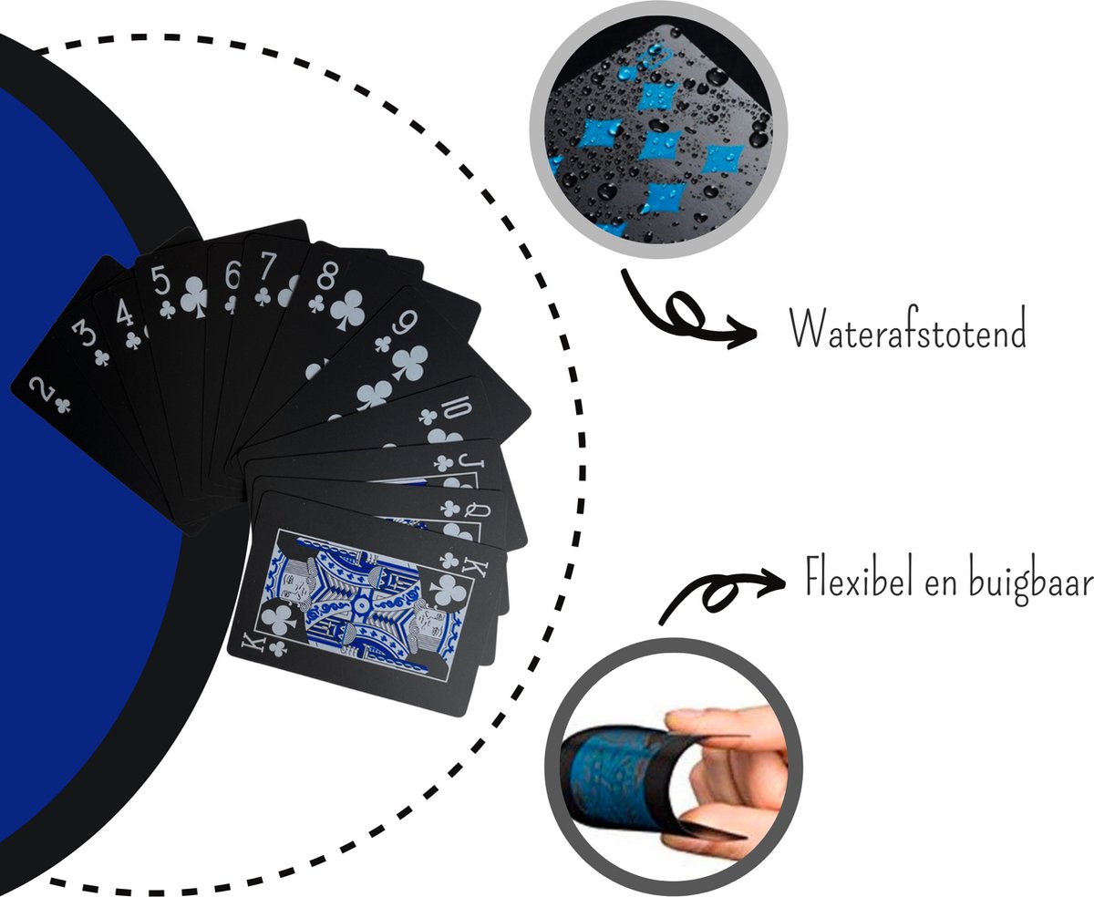 hopewey 2 speelkaarten zwart waterdichte poker speelkaarten plastic PVC speelkaarten professionele superieure speelkaarten voor poker tegels houder - 1 rood & 1 goud