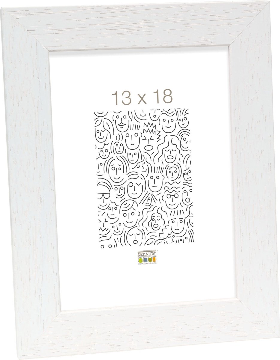 Deknudt Frames fotolijst S226K1 - wit hout - breed - 13x18 cm