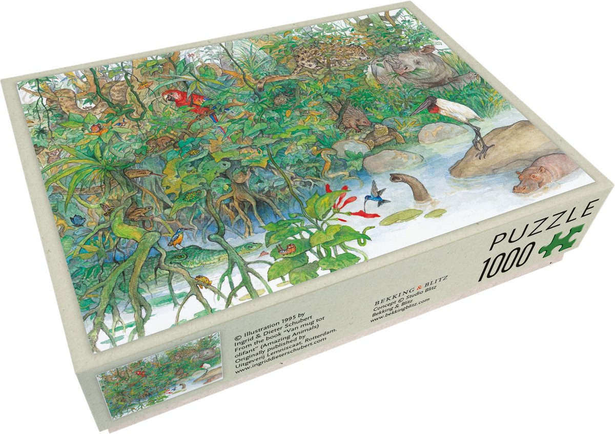 Bekking & Blitz - Puzzel - 1.000 stukjes - Kunst - Uit het prentenboek "Van mug tot Olifant" - Kinderboek illustratie - Ingrid & Dieter Schubert