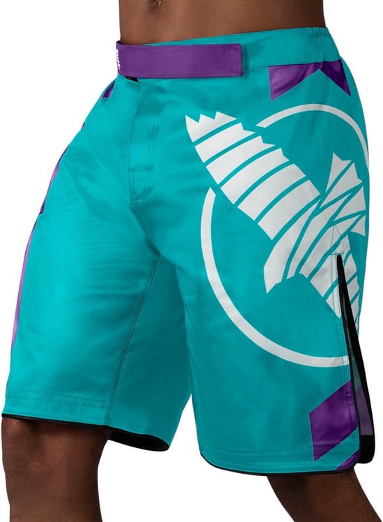 Hayabusa Icon Fight Shorts - Groenblauw / Wit - maat XL