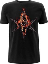 Bring Me The Horizon Heren Tshirt -M- Flaming Hex Zwart