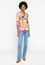 LOLALIZA Blouse met bloemenprint - Fuchsia - Maat 44