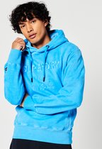 Superdry Heren Trui Code Logo Garment Dye hoodie met losse pasvorm