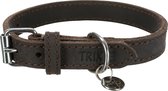 Trixie halsband hond rustic vetleer donkerbruin (37-44X2,5 CM)