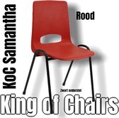 King of Chairs -Set van 2- Model KoC Samantha rood met zwart onderstel. Stapelstoel kuipstoel vergaderstoel tuinstoel kantine stoel stapel stoel kantinestoelen stapelstoelen kuipst