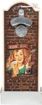 Clayre & Eef Flesopener 12*4*30 cm Meerkleurig Hout Rechthoek Bieropener Flessenopener