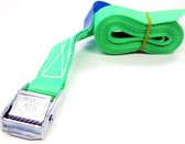 Spanband 4,5 meter - 25 mm breed - groen met klemsluiting  - 4 stuks