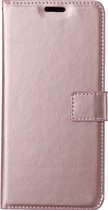 LuxeBass Telefoon Wallet Bookcase voor Samsung Galaxy A22 5G - Portemonnee telefoonhoesje voor Bankpassen - Kunstleer - Siliconen Houder - Magnetische sluiten- Rose goud - bookcase