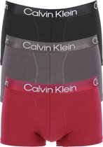 Calvin Klein trunks (3-pack) - heren boxers kort - zwart - grijs en rood -  Maat: S