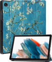 Hoesje Geschikt voor Samsung Galaxy Tab A8 Hoes Case Tablet Hoesje Tri-fold - Hoes Geschikt voor Samsung Tab A8 Hoesje Hard Cover Bookcase Hoes - Bloesem