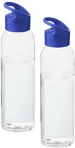 Benza Drinkfles  - Waterfles Tritan 650 ml - 2 stuks - Blauw