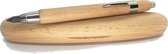 POTLOOD 5,6 mm - Natuurlijk houten met elegante ovale doos van natuurlijk hout.  Potlood lengte 14 cm - Ø 15 mm