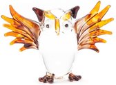 Beelden - Uil - Glas - Bruin - 6,5x4x4 cm - Thailand - Sawa Hasa - Fairtrade