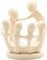 Beeld - Familie 6pers wit polystone 9cm - Polystone Sawahasa  - Thailand - Fairtrade