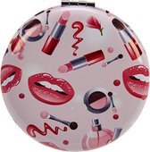 Arte Regal Make-upspiegel Lippen Rond 8 X 2,4 Cm Glas Roze/rood