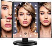 Make Up spiegel met LED verlichting en touch functie. Zwart