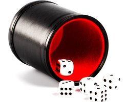1 stuk Hoge Kwaliteit kunstleer Pu Dobbelstenen Cup Dobbelbeker Entertainment Met 5 stuk Dices