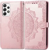 iMoshion Hoesje Geschikt voor Samsung Galaxy A33 Hoesje Met Pasjeshouder - iMoshion Mandala Bookcase - Rosé Goud