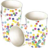 8x Confettis à thème en karton 250 ml - Fête des enfants / anniversaire des enfants - Fête / anniversaire - Fête à Thema - Décorations de fête Confettis jetables - Tasses en karton