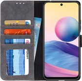 Xiaomi Redmi Note 10 5G/Poco M3 Pro Hoesje Portemonnee Echt Leer Zwart