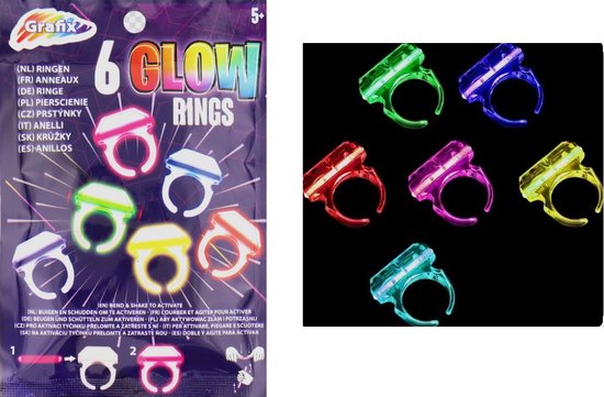 NUOLUX 24 stuks knipperende led-ringen voor kinderfeestdecoratie