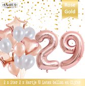 Cijfer Ballon 29 Jaar Rose Gold Pearl Boeket * Hoera 29 Jaar Verjaardag Decoratie Set van 15 Ballonnen * 80 cm Verjaardag Nummer Ballon * Snoes * Verjaardag Versiering * Kinderfeestje * Château Rose* Nummer Ballon 29 * Rose