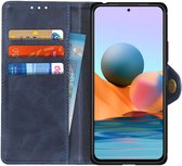 Xiaomi Redmi Note 10 Pro Hoesje Wallet Book Case Kunstleer Blauw