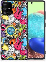 Telefoon Hoesje Geschikt voor Samsung Galaxy A71 Hoesje met Zwarte rand Punk Rock