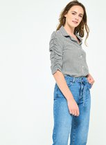 LOLALIZA Geblokte hemd - Ecru - Maat 46