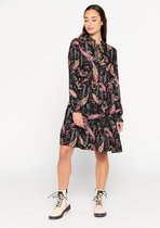 LOLALIZA Halflange jurk met paisley print - Zwart - Maat 42