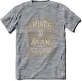 20 Jaar Legendarisch Gerijpt T-Shirt | Okergeel - Ivoor | Grappig Verjaardag Cadeau | Dames - Heren | - Donker Grijs - Gemaleerd - XL