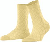 FALKE Argyle Charm Dames Sokken - Geel - Maat 39-40
