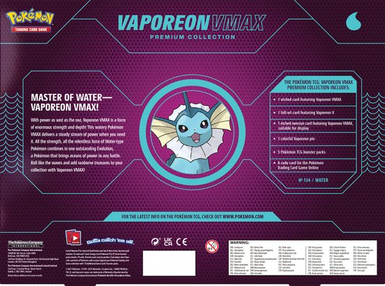 Thumbnail van een extra afbeelding van het spel Pokémon VMAX Premium Collection - Vaporeon VMAX - Pokémon Kaarten
